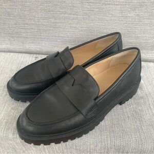Banana Republic Lug Sole Leather Loafers Black